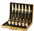 OroVita - Set Posate Dorate Eleganti 24 Pezzi